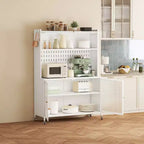 Meuble buffet Okak avec rangement, buffet haut avec portes vitrées et étagères réglables, placard de rangement pour cuisine et salle à manger