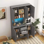 Okak 74 Buffet Autoportant avec Rangement, Armoire de Rangement Moderne avec Support Micro-ondes et Station de Recharge