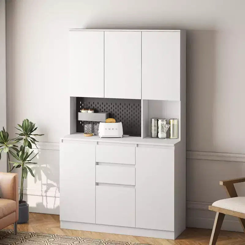 Okak 74 Buffet Autoportant avec Rangement, Armoire de Rangement Moderne avec Support Micro-ondes et Station de Recharge