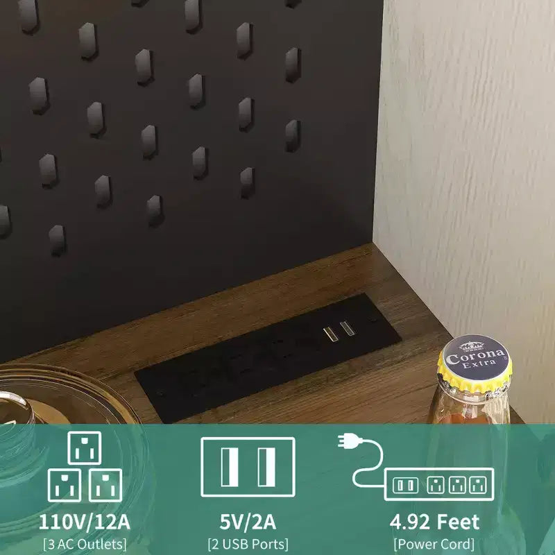 Okak 74 Buffet Autoportant avec Rangement, Armoire de Rangement Moderne avec Support Micro-ondes et Station de Recharge
