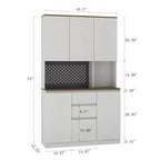 Okak 74 Buffet Autoportant avec Rangement, Armoire de Rangement Moderne avec Support Micro-ondes et Station de Recharge