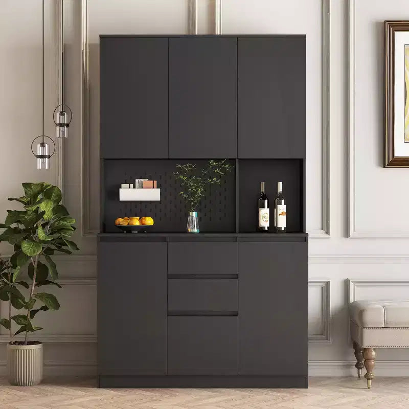 Okak 74 Buffet Autoportant avec Rangement, Armoire de Rangement Moderne avec Support Micro-ondes et Station de Recharge