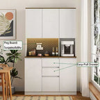 Okak 74 Buffet Autoportant avec Rangement, Armoire de Rangement Moderne avec Support Micro-ondes et Station de Recharge