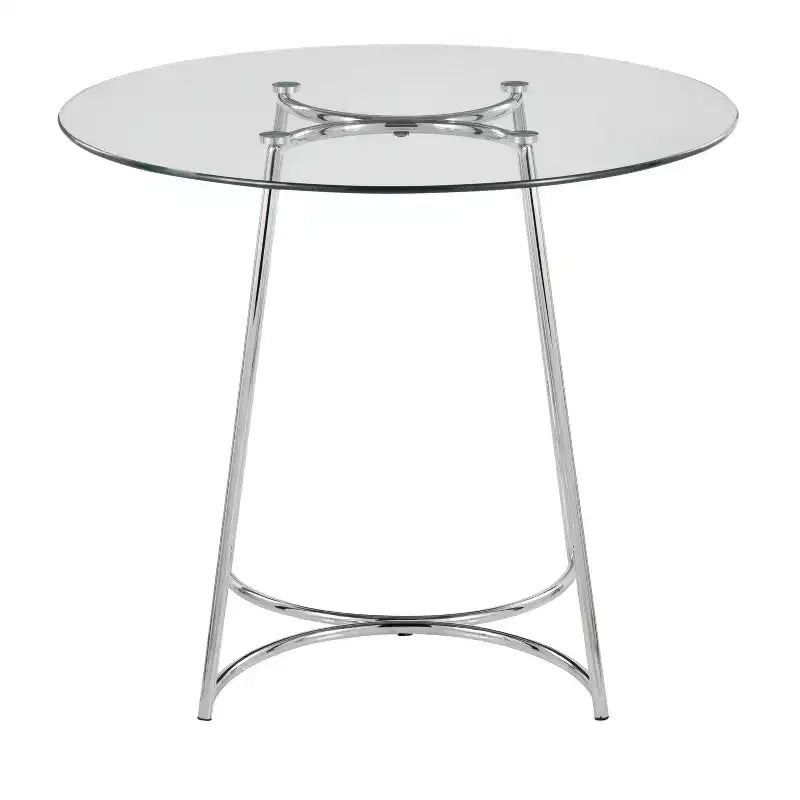 Table à manger ronde Okak Table de cuisine Table de salle à manger moderne avec plateau en verre transparent pour salle à manger