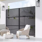 72 H47W Brise-vue extérieur en rotin Dovelina noir Clôture décorative de jardin