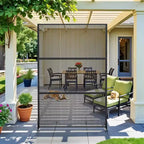 72 H47W Brise-vue extérieur en rotin Dovelina noir Clôture décorative de jardin