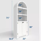 Bibliothèque étagère voûtée à 5 niveaux de 181,9 cm de haut avec portes doubles et étagère réglable, meuble de rangement moderne en bois pour salon, chambre, bureau à domicile