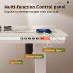 GALAXHERO Bureau debout 48'' avec tiroirs, bureau électrique en verre monobloc à hauteur réglable, bureau assis-debout à installation rapide, blanc