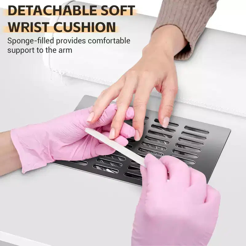 Table de manucure – Poste de travail technique avec collecteur de poussière électrique, roulettes verrouillables, 4 tiroirs et armoire pour salon de beauté
