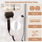 Acekool Coiffeuse Blanche avec Miroir, Éclairage Réglable et Prises Électriques, Table de Maquillage à 7 Tiroirs pour Chambre ou Dressing