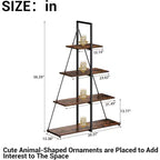 Étagère en forme de voilier, bibliothèque, design échelle à 4 niveaux, étagères de rangement autoportantes robustes, gain de place pour salon, bureau, chambre