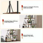 Étagère en forme de voilier, bibliothèque, design échelle à 4 niveaux, étagères de rangement autoportantes robustes, gain de place pour salon, bureau, chambre