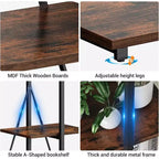 Étagère en forme de voilier, bibliothèque, design échelle à 4 niveaux, étagères de rangement autoportantes robustes, gain de place pour salon, bureau, chambre
