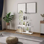 Étagère en forme de voilier, bibliothèque, design échelle à 4 niveaux, étagères de rangement autoportantes robustes, gain de place pour salon, bureau, chambre