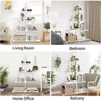 Étagère en forme de voilier, bibliothèque, design échelle à 4 niveaux, étagères de rangement autoportantes robustes, gain de place pour salon, bureau, chambre