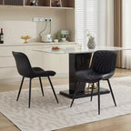 Zeus & Ruta – Lot de 2 chaises de salle à manger modernes du milieu du siècle en similicuir rembourré, confortables pour la cuisine et la salle à manger