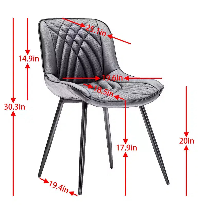 Zeus & Ruta – Lot de 2 chaises de salle à manger modernes du milieu du siècle en similicuir rembourré, confortables pour la cuisine et la salle à manger