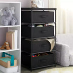 Commode de placard haute à 4 niveaux avec tiroirs - Organisateur de vêtements et petit rangement en tissu pour chambre à coucher