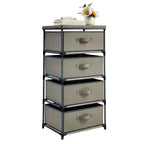 Commode de placard haute à 4 niveaux avec tiroirs - Organisateur de vêtements et petit rangement en tissu pour chambre à coucher