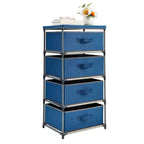 Commode de placard haute à 4 niveaux avec tiroirs - Organisateur de vêtements et petit rangement en tissu pour chambre à coucher