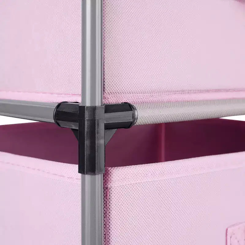 Commode de placard haute à 4 niveaux avec tiroirs - Organisateur de vêtements et petit rangement en tissu pour chambre à coucher