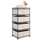 Commode de placard haute à 4 niveaux avec tiroirs - Organisateur de vêtements et petit rangement en tissu pour chambre à coucher