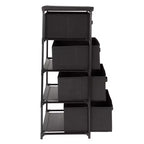 Commode de placard haute à 4 niveaux avec tiroirs - Organisateur de vêtements et petit rangement en tissu pour chambre à coucher
