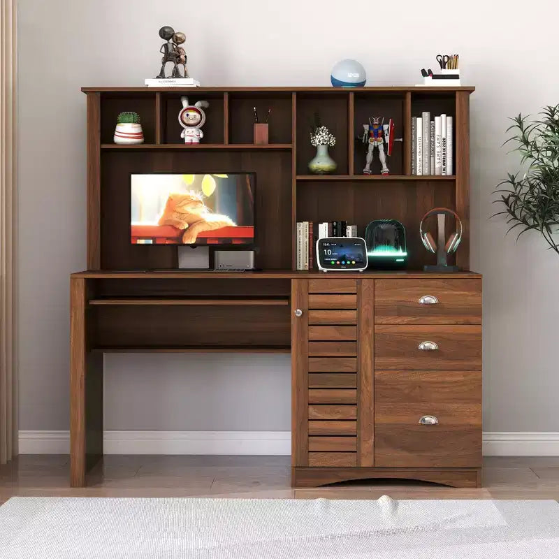 Bureau rustique avec étagère GDFStudio Rosalind