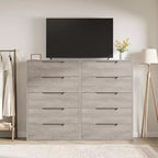 Commode 5 tiroirs pour chambre à coucher, commode haute de 130 cm, armoire à tiroirs verticale autoportante avec rangement, commode de rangement en bois pour salon, couloir