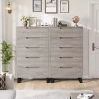 Commode 5 tiroirs pour chambre à coucher, commode haute de 130 cm, armoire à tiroirs verticale autoportante avec rangement, commode de rangement en bois pour salon, couloir