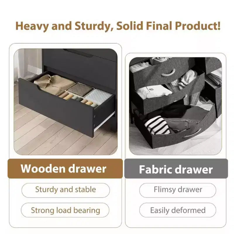 Commode 5 tiroirs pour chambre à coucher, commode haute de 130 cm, armoire à tiroirs verticale autoportante avec rangement, commode de rangement en bois pour salon, couloir