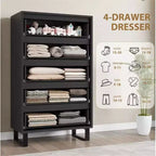 Commode 5 tiroirs pour chambre à coucher, commode haute de 130 cm, armoire à tiroirs verticale autoportante avec rangement, commode de rangement en bois pour salon, couloir