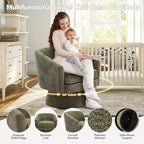 Fauteuil pivotant, fauteuil de lecture pivotant en chenille à 360°, fauteuil de salon moderne avec espace de rangement pour salon et chambre à coucher