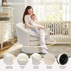 Fauteuil pivotant, fauteuil de lecture pivotant en chenille à 360°, fauteuil de salon moderne avec espace de rangement pour salon et chambre à coucher