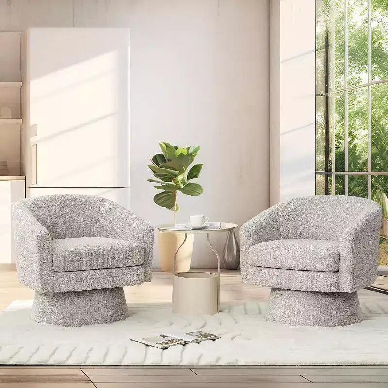 Fauteuil pivotant, fauteuil de lecture pivotant en chenille à 360°, fauteuil de salon moderne avec espace de rangement pour salon et chambre à coucher