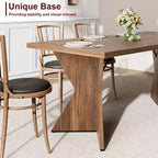 Table à manger GustoWave de 180 cm pour 6 personnes, avec cadre robuste et pieds en V