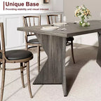 Table à manger GustoWave de 180 cm pour 6 personnes, avec cadre robuste et pieds en V