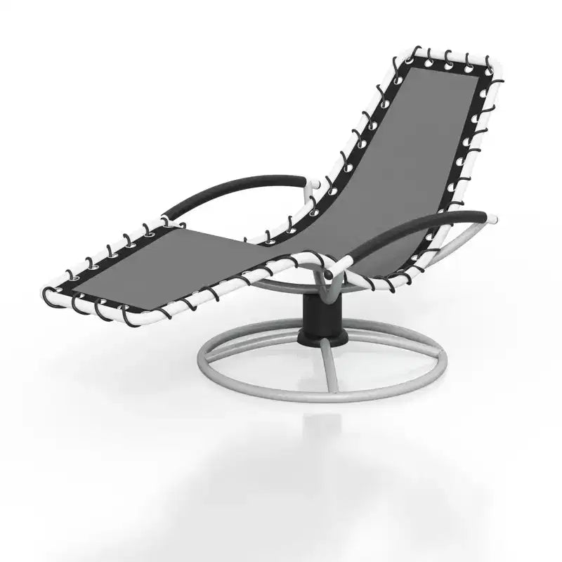 Fauteuil de jardin pivotant d'extérieur, fauteuil de jardin pivotant à dossier haut en textilène, bascule en maille rotative à 360° pour jardin, pelouse, porche, balcon