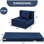 Matelas de canapé pliant Acekool, fauteuil-lit convertible en mousse à mémoire de forme avec oreiller, futon de sol en lin, taille unique pour salon