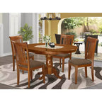 HomeStock Belmont 5-Piece Dining Table Set, Saddle Brown