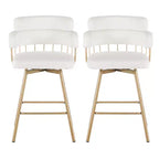 Christopher Knight Home Candy Tabourets de comptoir pivotants en métal et rembourrés à 180° avec retour automatique (lot de 2)