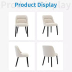 Chaise de salle à manger moderne du milieu du siècle GustoWave, chaises d'appoint rembourrées en tissu, lot de 2, tissu haute performance couleur lin, beige