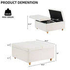 Table basse pouf de rangement en cuir avec plateau relevable, banc pouf capitonné en similicuir pour chambre à coucher et salon