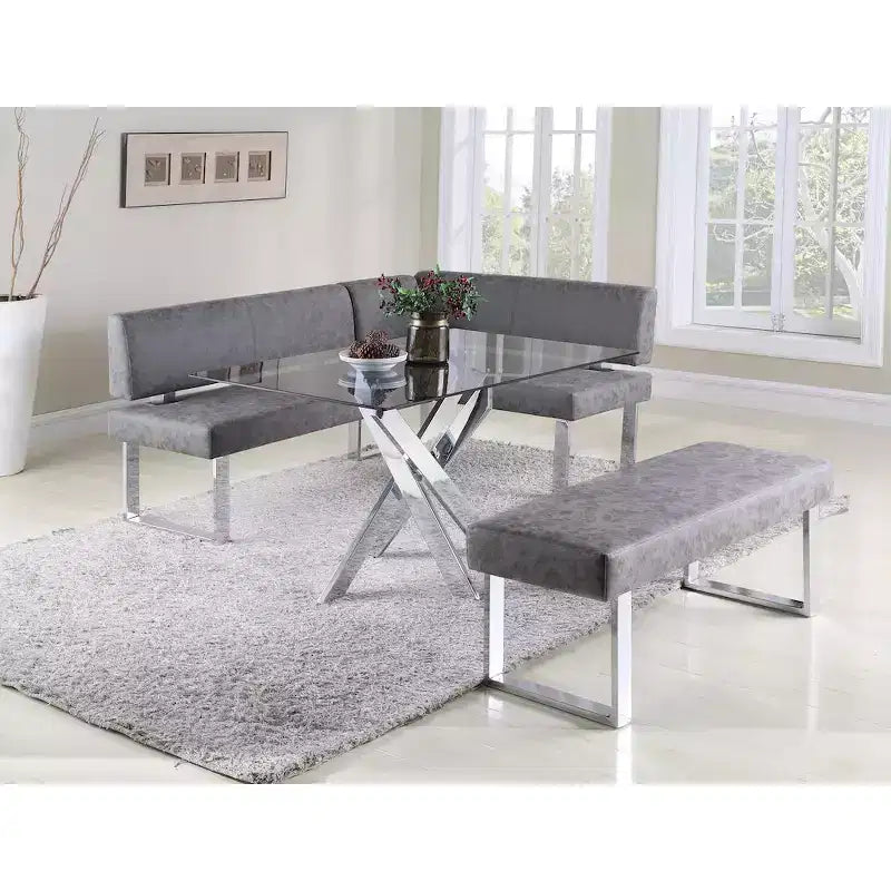 Chintaly Imports, Banc rembourré gris moderne, Gris