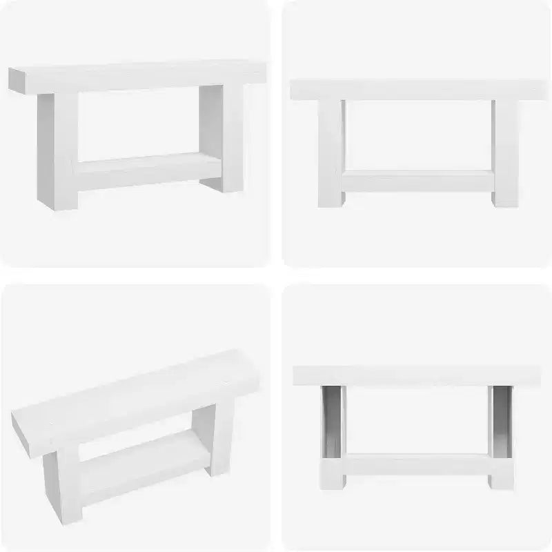 Table console Acekool Farmhouse, table d'entrée à 2 niveaux avec étagère de rangement, longue table de canapé pour couloir, salon, accent rustique
