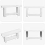 Table console Acekool Farmhouse, table d'entrée à 2 niveaux avec étagère de rangement, longue table de canapé pour couloir, salon, accent rustique