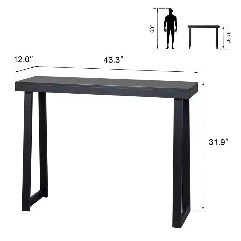 Karl Home | Console avec pieds trapézoïdaux de 109,9 cm, cadre en bois