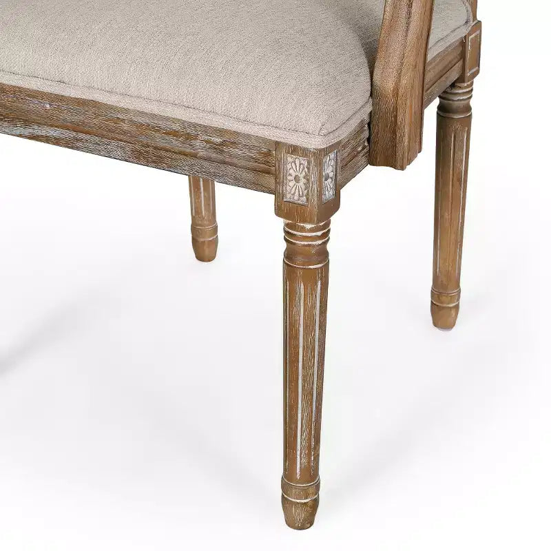 Chaises de salle à manger en bois rembourrées en tissu GDFStudio Ashlyn French Country (lot de 2)