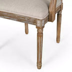 Chaises de salle à manger en bois rembourrées en tissu GDFStudio Ashlyn French Country (lot de 2)