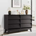 COZONY 6-Drawer Fluted Wooden Dresser  Modern Nightstand & Storage Chest for Bedroom & Living Room